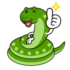 いいねする緑ヘビ