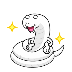 ポーズする白ヘビ