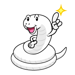 指差しする白ヘビ