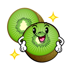 ポーズするカットキウイ