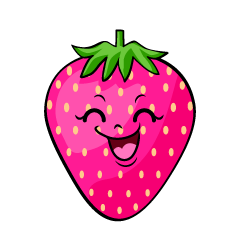 笑顔のピンク苺