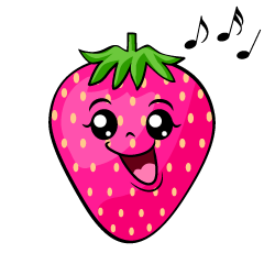 歌うピンク苺
