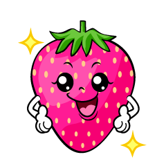 ポーズするピンク苺