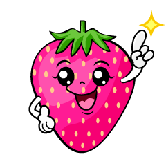 指差しするピンク苺