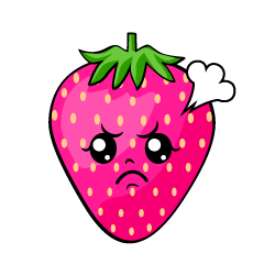 怒るピンク苺
