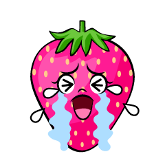 泣くピンク苺