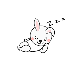 寝るウサギ