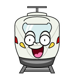 驚く特急列車