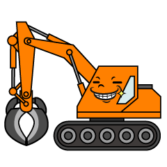 ニヤリとするビル解体車