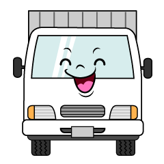 笑顔の中型トラック