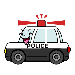 笑顔の警察パトカー