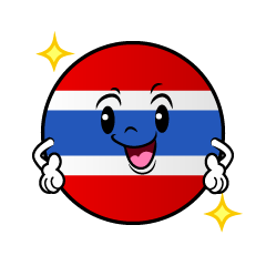 ポーズするタイ国旗（丸型）