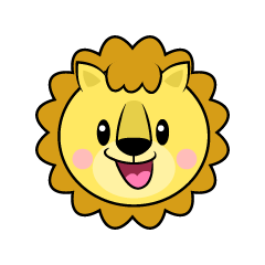 笑顔のライオン顔