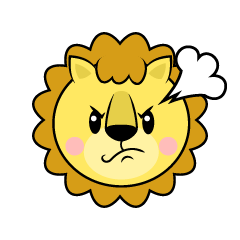 怒るライオン顔