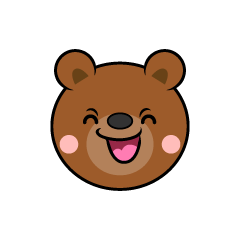 笑うクマ顔