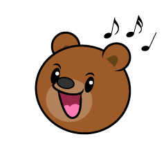 歌うクマ顔
