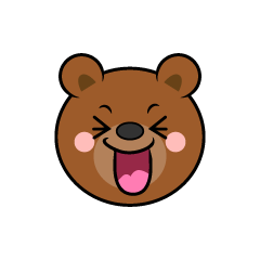 大笑いするクマ顔