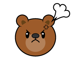 怒るクマ顔