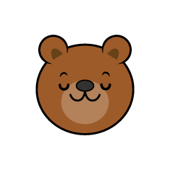 目をつぶるクマ顔