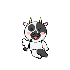 リラックスしたウシ