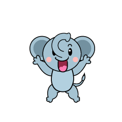 驚くゾウ