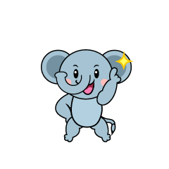 指差しするゾウ