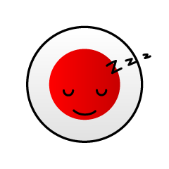 寝る日本国旗（丸型）