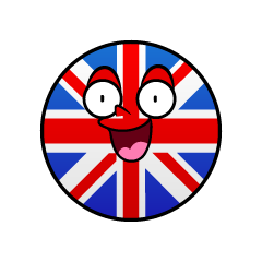 驚くイギリス国旗（丸型）