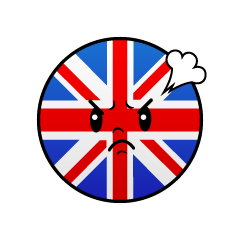 怒るイギリス国旗（丸型）