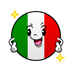 自信満々なイタリア国旗（丸型）