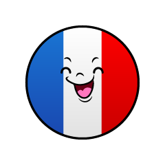 笑顔のフランス国旗（丸型）