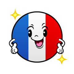 自信満々なフランス国旗（丸型）