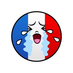 泣くフランス国旗（丸型）