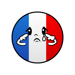 悲しいフランス国旗（丸型）