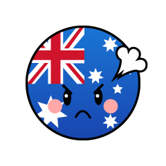 怒るオーストラリア国旗（丸型）