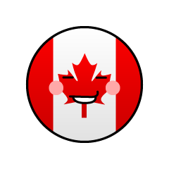 ニヤリと笑うカナダ国旗（丸型）