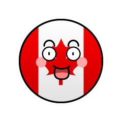 驚くカナダ国旗（丸型）