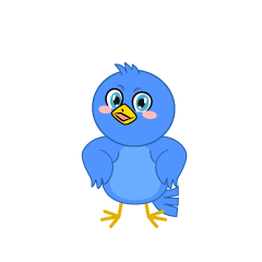 立つ青い鳥