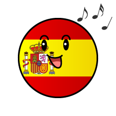 歌うスペイン国旗（丸型）