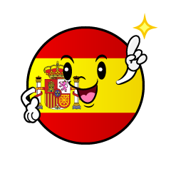 指差しスペイン国旗（丸型）