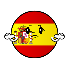 困るスペイン国旗（丸型）