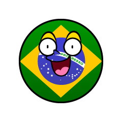 驚くブラジル国旗（丸型）