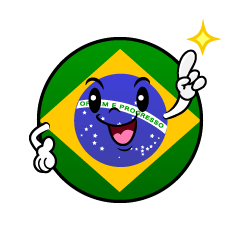 指差しブラジル国旗（丸型）