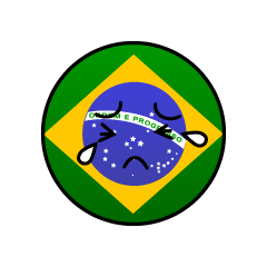 泣くブラジル国旗（丸型）