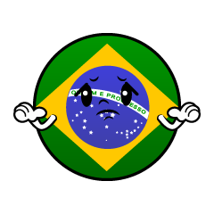 困るブラジル国旗（丸型）