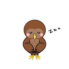 寝るフクロウ