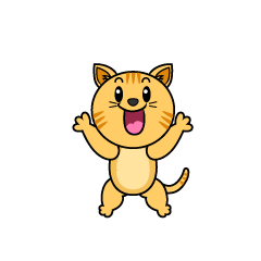 驚くトラ猫
