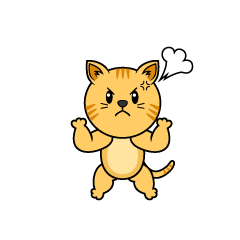 怒るトラ猫