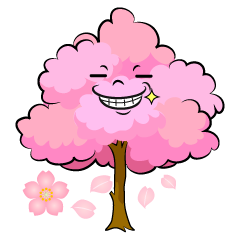 ニヤリとする桜の木