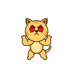 燃えるトラ猫